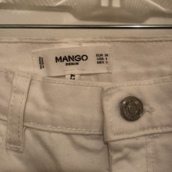 Women's Mango Denim Embroidered White Jeans (Size 4) - Picture 7 of 7